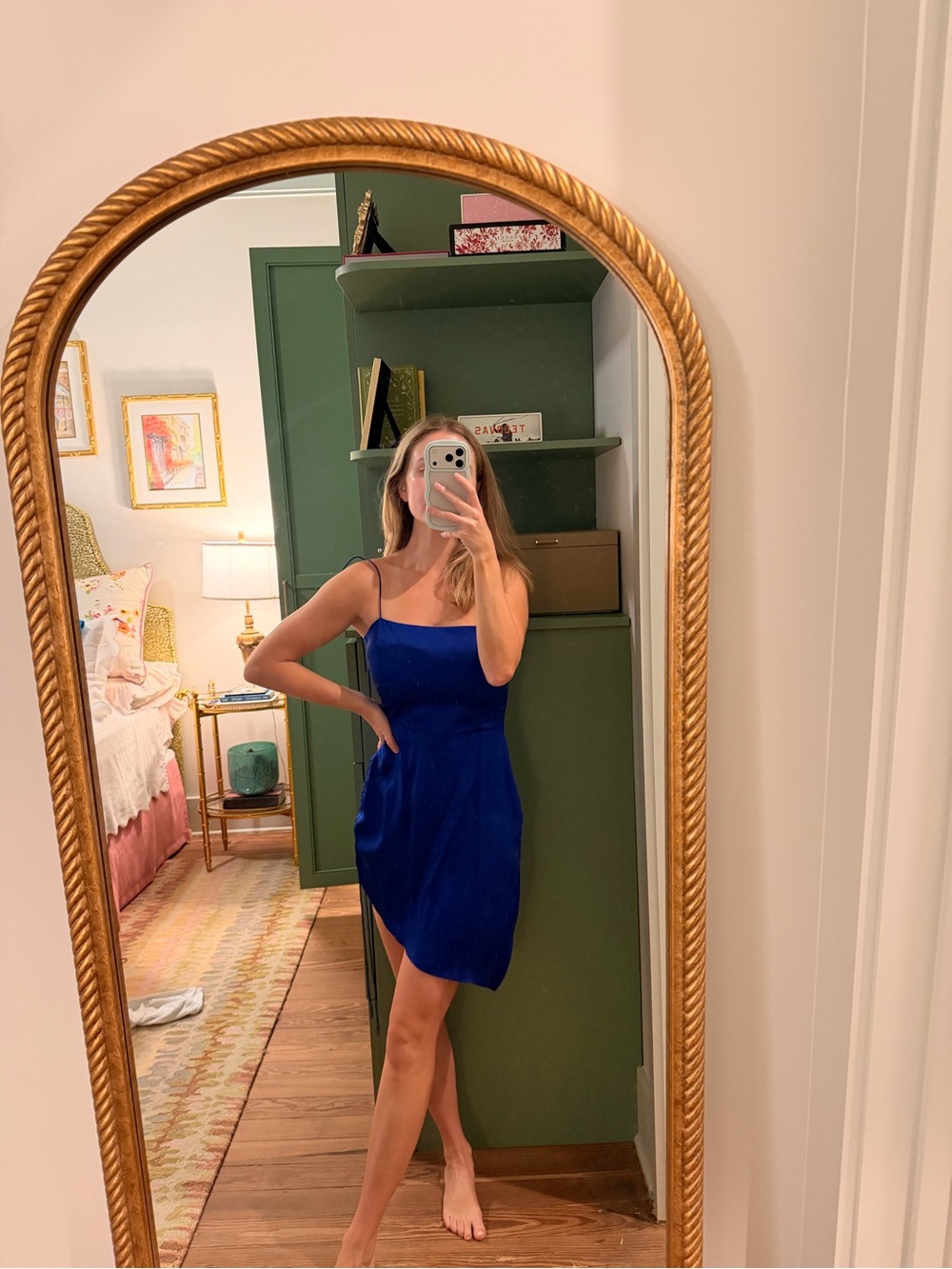 Amanda Uprichard royal blue silk mini dress